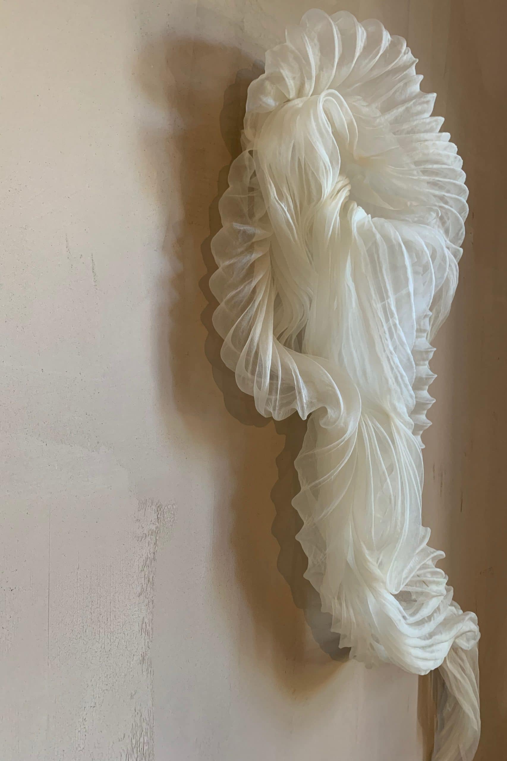 Matteo Brioni's fine-grained clay finishing plaster TerraVista Smooth Cannella and Cipria colors applied on walls for DAWN Three Days od Design exhibition, 2019, Copenhagen by Spatial Code and Linda Weimann