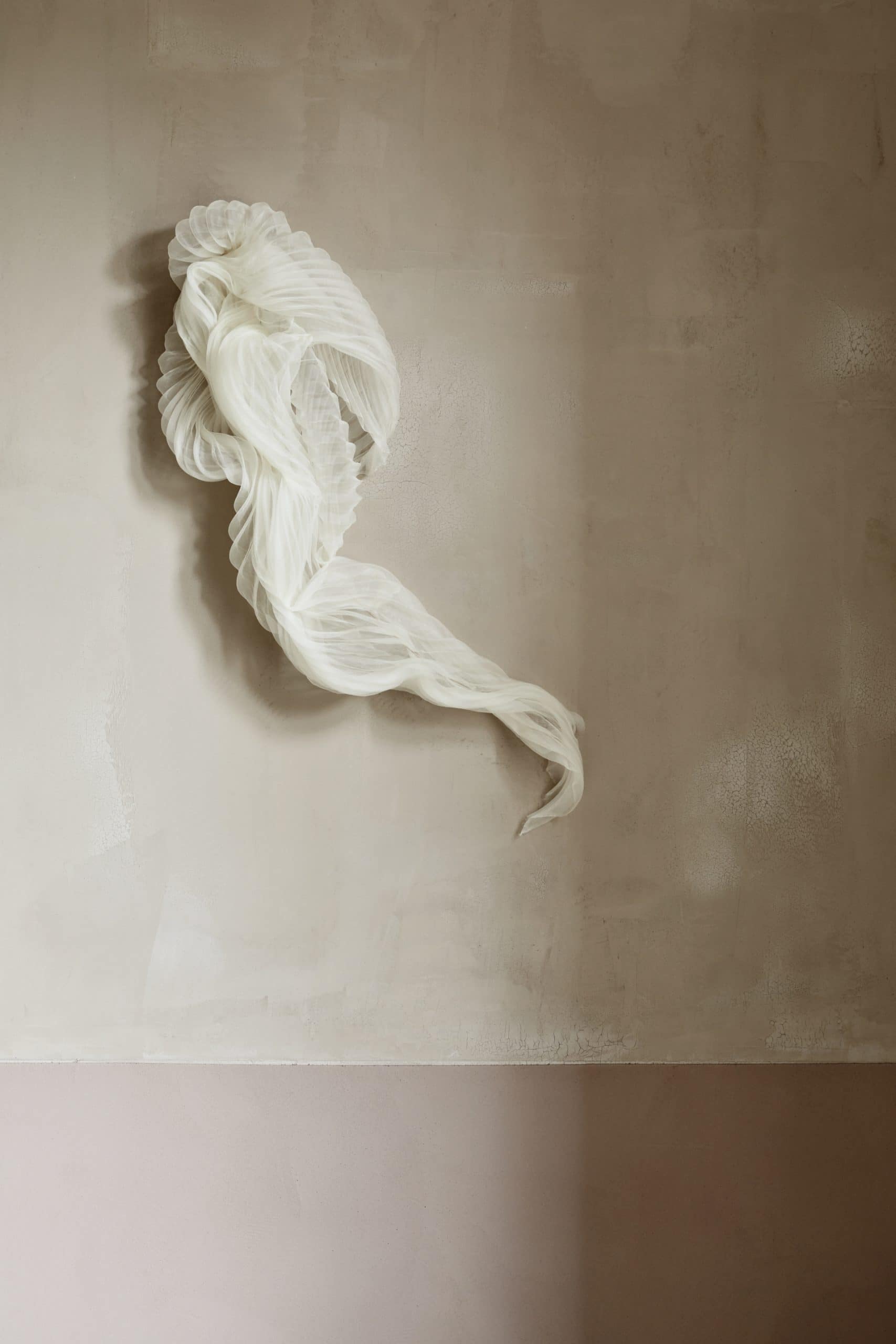 Matteo Brioni's fine-grained clay finishing plaster TerraVista Smooth Cannella and Cipria colors applied on walls for DAWN Three Days od Design exhibition, 2019, Copenhagen by Spatial Code and Linda Weimann