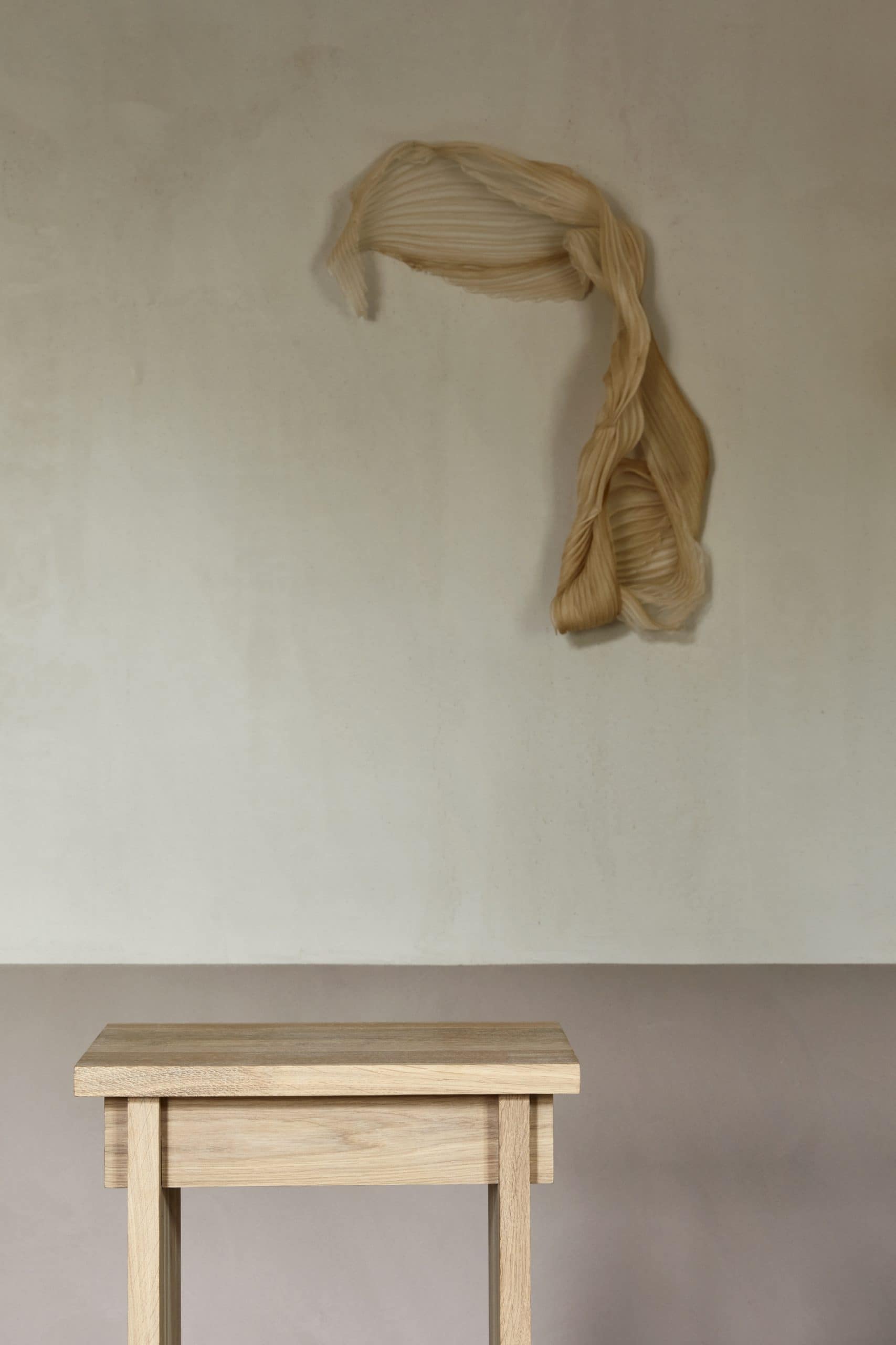 Matteo Brioni's fine-grained clay finishing plaster TerraVista Smooth Cannella and Cipria colors applied on walls for DAWN Three Days od Design exhibition, 2019, Copenhagen by Spatial Code and Linda Weimann