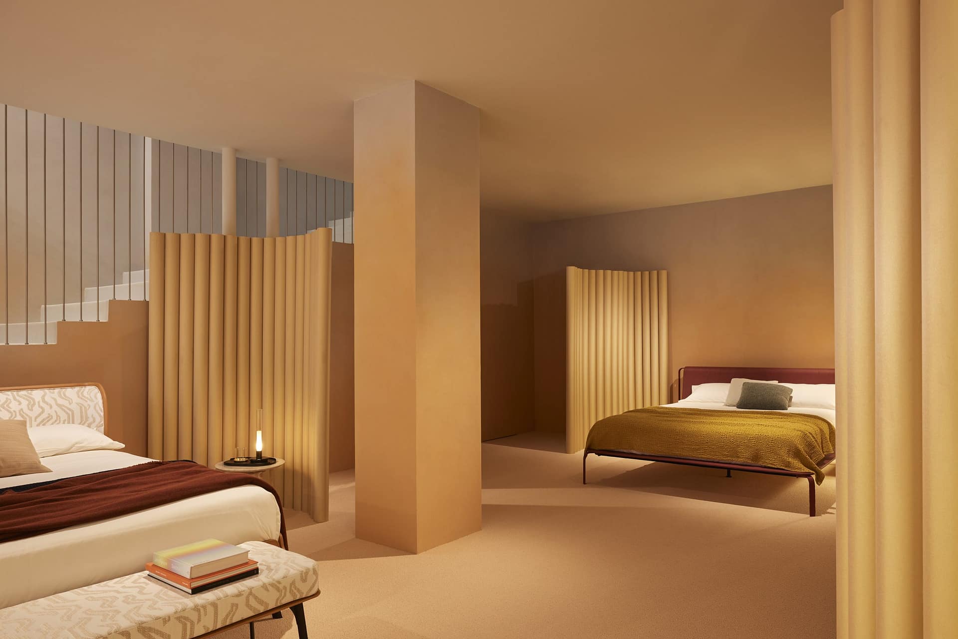 TerraSilk Smooth  clay paint and TerraVista Plus Smooth reinforced raw earth finishing plaster, both custom color, for the BolzanSpace showroom in Milan. Project by Zanellato/Bortotto, Photography by Omar Sartor