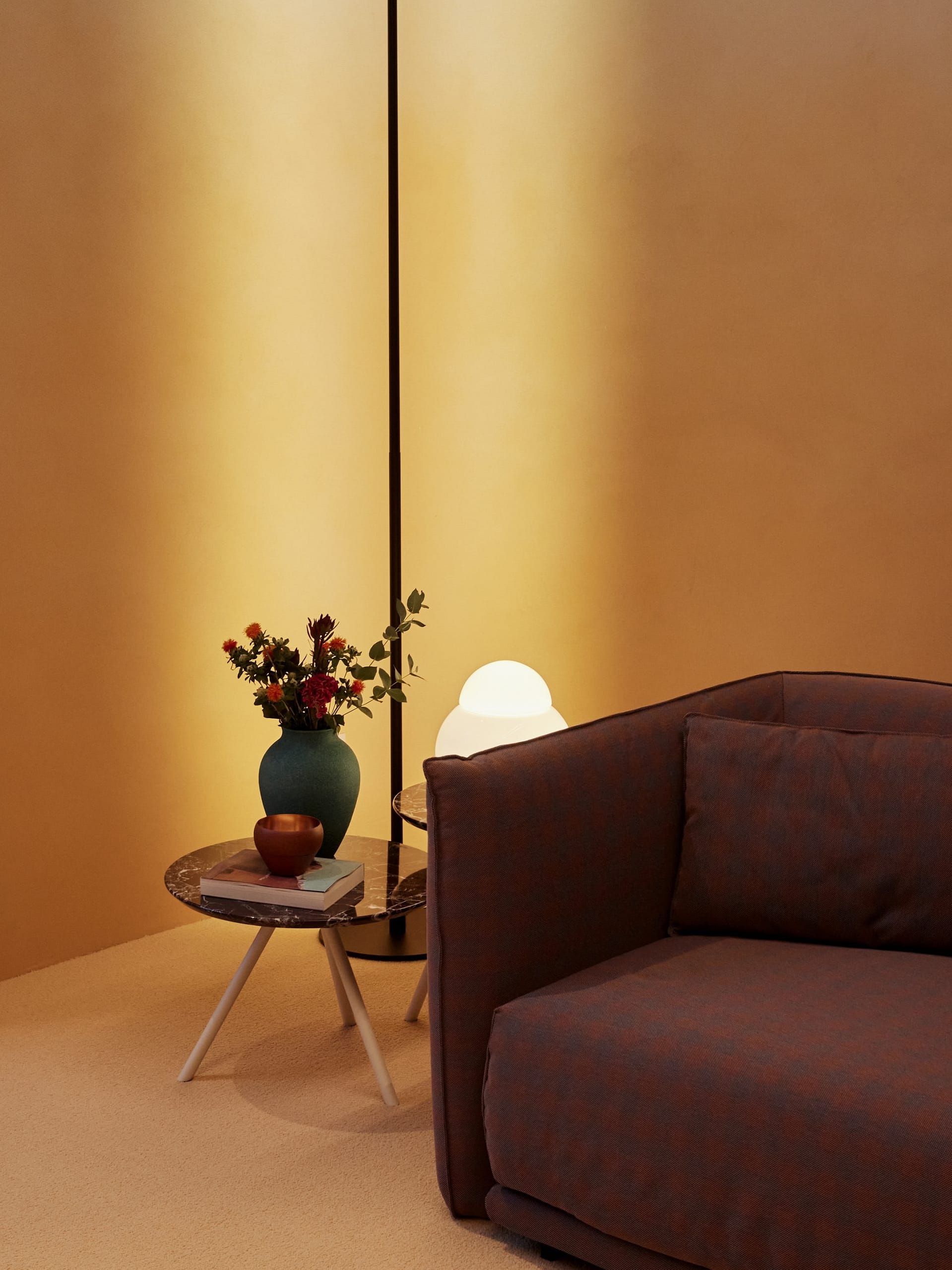 TerraSilk Smooth clay paint and TerraVista Plus Smooth reinforced raw earth finishing plaster, both custom color, for the BolzanSpace showroom in Milan. Project by Zanellato/Bortotto, Photography by Omar Sartor