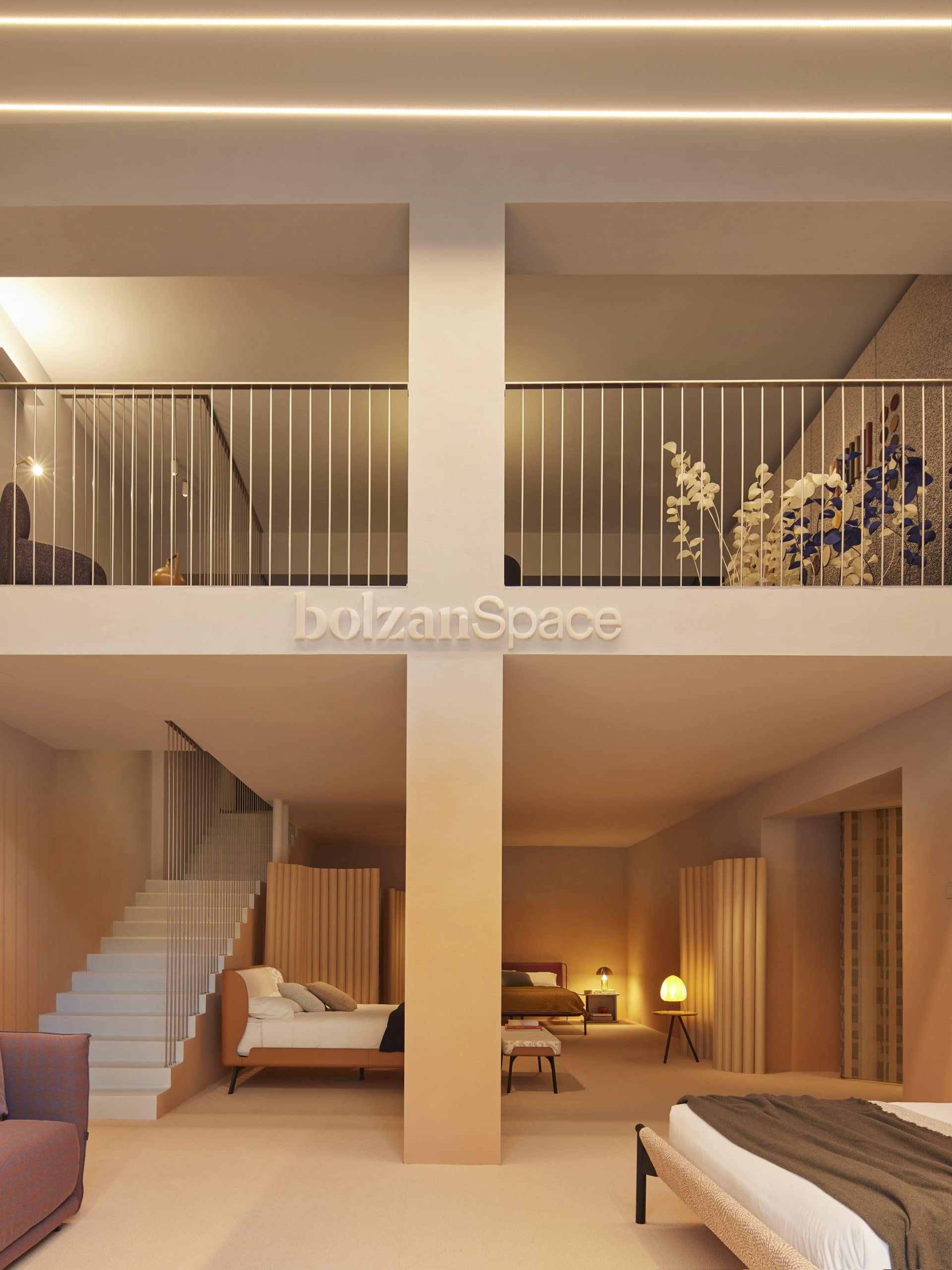 TerraSilk Smooth clay paint and TerraVista Plus Smooth reinforced raw earth finishing plaster, both custom color, for the BolzanSpace showroom in Milan. Project by Zanellato/Bortotto, Photography by Omar Sartor
