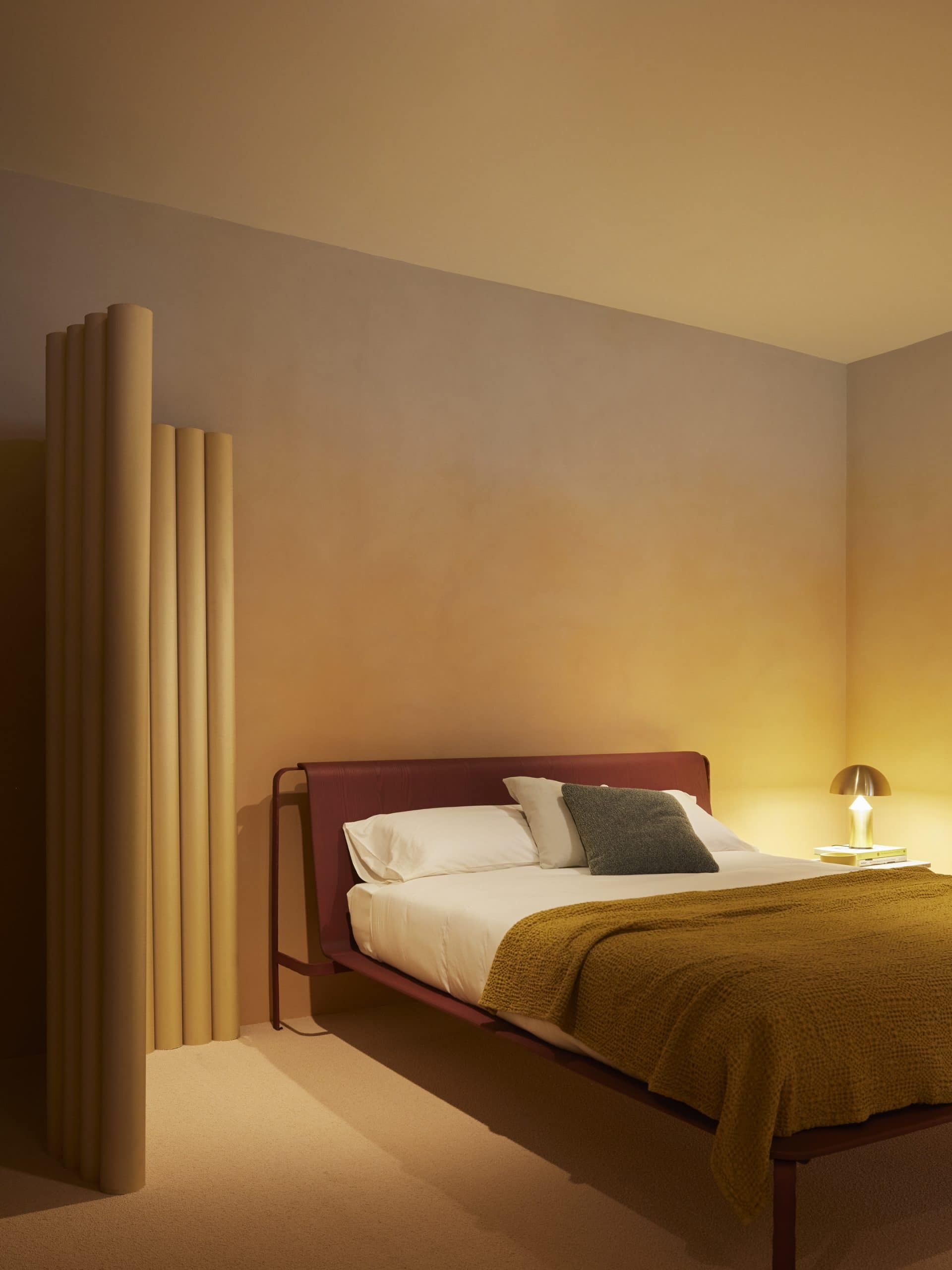 TerraSilk Smooth clay paint and TerraVista Plus Smooth reinforced raw earth finishing plaster, both custom color, for the BolzanSpace showroom in Milan. Project by Zanellato/Bortotto, Photography by Omar Sartor